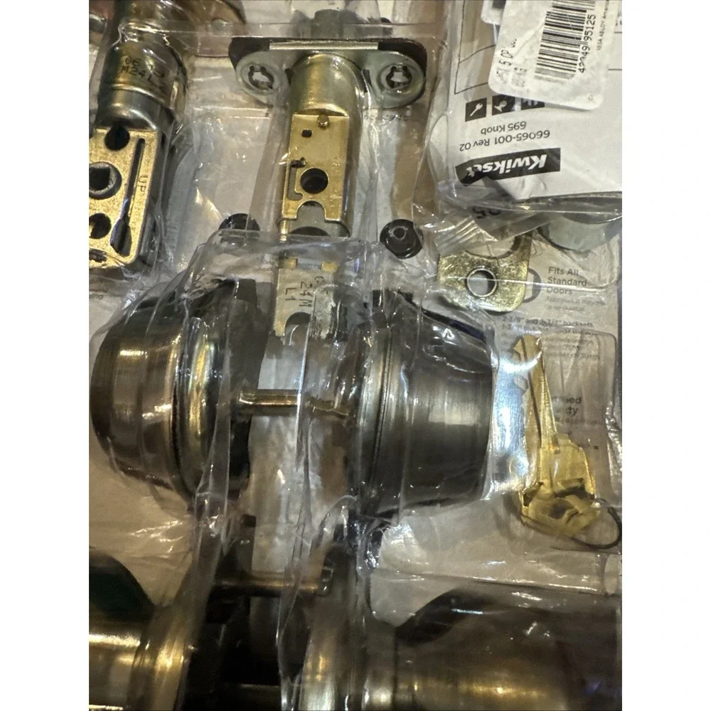 Kwikset Tylo Antique Brass Entry Knob and Double Cylinder Deadbolt‎ Combo 695t 5